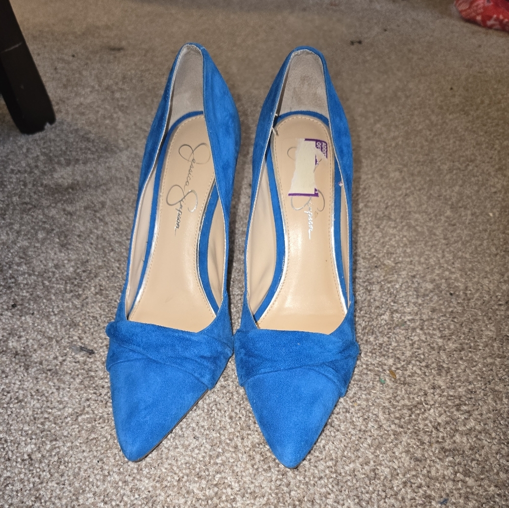 Jessica Simpson Vibrant Blue Suede Heels